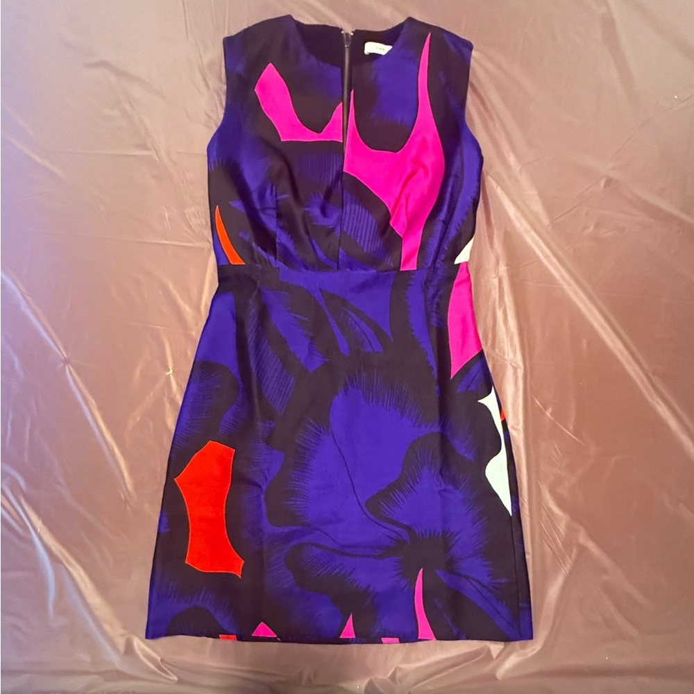 DVF Yvette Silk Blend Sleeveless Floral Black Mini Dress Size 0/XS MSRP $495 - Picture 3 of 10